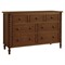 Adelaide Updated Traditional Pecan Brown Wood Spindle Double Dresser