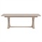 Riona Rustic Lodge Washed Oak Rectangular Extendable Dining Table - 86-110&quot;|Kathy Kuo Home