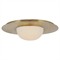 Visual Comfort Fosse Traditional White Alabaster Antique Burnished Brass Flush Mount - 15&quot;|Kathy Kuo Home