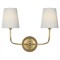 Visual Comfort Vendome Updated Traditional Antique Brass Cordless Double Armed Sconce|Kathy Kuo Home