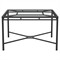 Emeline Glass Black Iron Square Outdoor Dining Table - 48&quot;|Kathy Kuo Home