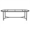 Emeline Glass Black Iron Oval Outdoor Dining Table - 96&quot;|Kathy Kuo Home