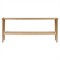 Carmela Coastal Beach Brown Oak Woven Rush Rectangular Console Table|Kathy Kuo Home