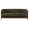 Khloe Rustic Lodge Green Performance Brown Wood Tufted Sofa - 78&quot;|Kathy Kuo Home