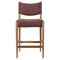 Odelia Modern Classic Maroon Velvet Brown Oak Counter Stool|Kathy Kuo Home