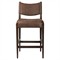 Odelia Modern Classic Brown Leather Oak Counter Stool|Kathy Kuo Home