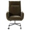 Leon Modern Classic Olive Green Velvet Stainless Steel Executive Office Chair|Kathy Kuo Home