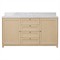 Cynthia Modern Classic Carrara Marble Bleached Oak Double Vanity Sink - 60&quot;|Kathy Kuo Home