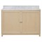 Cynthia Modern Classic Carrara Marble Bleached Oak Wide Vanity Sink - 48&quot;|Kathy Kuo Home