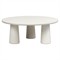 Aurore Modern Classic Aged White Concrete Round Outdoor Coffee Table|Kathy Kuo Home
