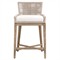 Orla Coastal Beach Cream Performance Grey Mahogany Wood Counter Stool|Kathy Kuo Home