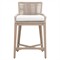 Orla Coastal Cream Performance Washed Brown Wood Outdoor Counter Stool|Kathy Kuo Home