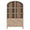 Logen Coastal Beach Smoke Gray Oak Storage Bookcase|Kathy Kuo Home