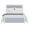 Riona Coastal Beach Blue Striped Performance White Wood Bed - Full|Kathy Kuo Home