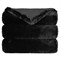 Kylen Modern Classic Black Faux Fur Throw Blanket|Kathy Kuo Home