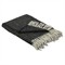 Taylor Updated Traditional Black Wool Throw Blanket|Kathy Kuo Home