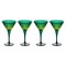 L&#39;Objet Prism Modern Classic Green Martini Glass - Set of 4|Kathy Kuo Home
