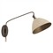 Inlet Traditional Bronze Steel Faux Shagreen Leather Shade Swing Arm Sconce|Kathy Kuo Home