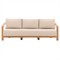 Ceasar Coastal Beach Natural Teak Outdoor Sofa - 85&quot;|Kathy Kuo Home