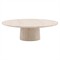 Maya Modern Classic Beige Concrete Round Outdoor Coffee Table|Kathy Kuo Home