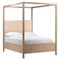 Zoey Modern Classic Natural Pine Wood Canopy Bed - Queen|Kathy Kuo Home