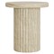 Kaelen Modern Classic Beige Concrete Pedestal Round Outdoor Side Table|Kathy Kuo Home