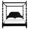 Gravier Updated Traditional Black Mahogany Wood Canopy Bed - King|Kathy Kuo Home