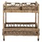 Selena Coastal Beach Grey Woven Rattan Bar Cart|Kathy Kuo Home
