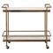 Rossana Modern Classic Bronze Metal Bar Cart|Kathy Kuo Home