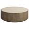 Katalina Rustic Lodge Natural Travertine Brown Oak Round Coffee Table - 48&quot;|Kathy Kuo Home