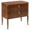 Pearl Modern Classic Brown Walnut Wood Nightstand|Kathy Kuo Home