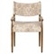 Odelia Modern Classic Beige Printed Oak Wood Dining Arm Chair|Kathy Kuo Home