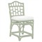 Judy Coastal Beach White Performance Green Rattan Counter Stool|Kathy Kuo Home