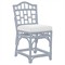 Judy Coastal Beach White Performance Blue Rattan Counter Stool|Kathy Kuo Home