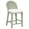 Riona Coastal Beach White Performance Green Woven Rattan Counter Stool|Kathy Kuo Home