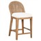 Riona Coastal Beach White Performance Brown Woven Rattan Counter Stool|Kathy Kuo Home