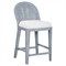 Riona Coastal Beach White Performance Blue Woven Rattan Counter Stool|Kathy Kuo Home