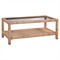 Mako Coastal Beach Brown Woven Rattan Rectangular Coffee Table|Kathy Kuo Home