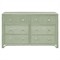 Elliana Coastal Beach Green Woven Rattan Double Dresser|Kathy Kuo Home
