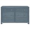 Elliana Coastal Beach Dark Blue Woven Rattan Double Dresser|Kathy Kuo Home