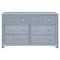 Elliana Coastal Beach Blue Woven Rattan Double Dresser|Kathy Kuo Home