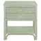 Elliana Coastal Beach Green Woven Rattan Nightstand|Kathy Kuo Home