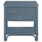 Elliana Coastal Beach Dark Blue Woven Rattan Nightstand|Kathy Kuo Home