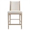 Abrielle Modern Classic White Boucle Oak Wood Counter Stool|Kathy Kuo Home