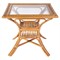 Cayden Coastal Beach Glass Natural Rattan Square Dining Table - 34&quot;|Kathy Kuo Home