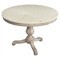 Florentine French Country Cream Marble Grey Wood Pedestal Dining Table - 44&quot;|Kathy Kuo Home