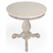 Florentine French Country Cream Marble Grey Wood Pedestal Side Table|Kathy Kuo Home