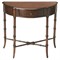 Mimi French Country Dark Brown Wood Demilune Console Table|Kathy Kuo Home