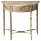 Mimi French Country Grey Wood Demilune Console Table|Kathy Kuo Home