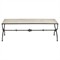 Arlene Updated Traditional White Travertine Bronze Iron Rectangular Coffee Table|Kathy Kuo Home